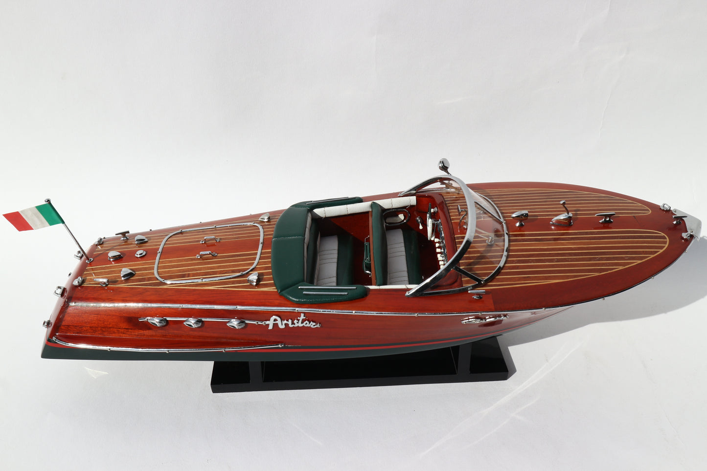 Handcrafted Wooden Model – Riva Ariston (Dark Blue Hull)