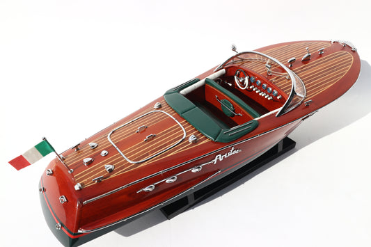 Handcrafted Wooden Model – Riva Ariston (Dark Blue Hull)