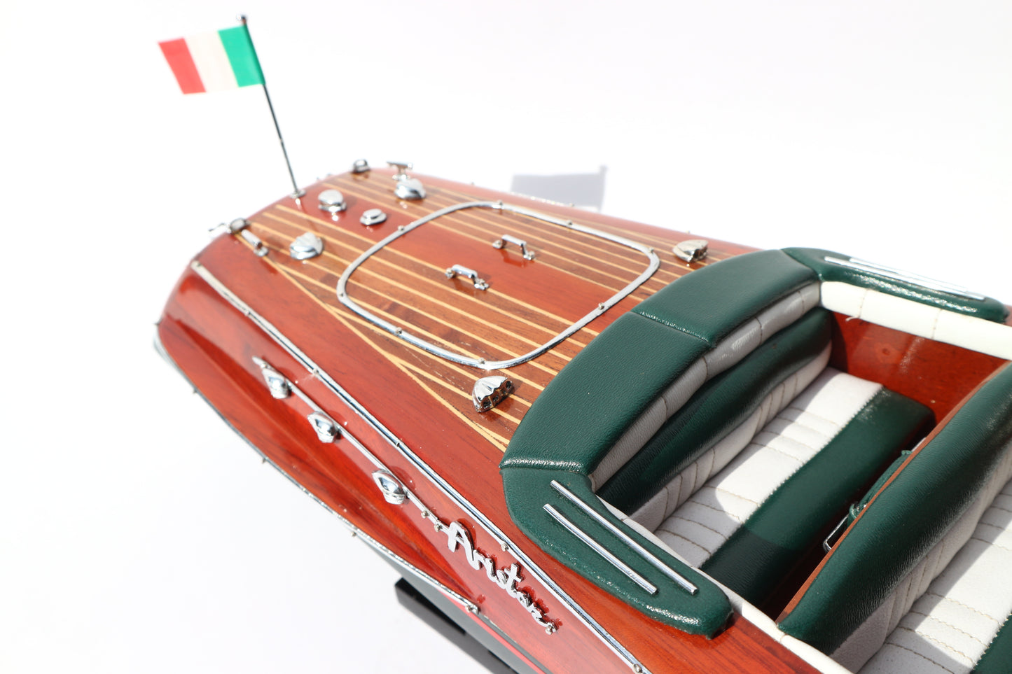 Handcrafted Wooden Model – Riva Ariston (Dark Blue Hull)