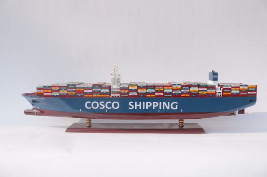 COSCO SHIPPING Container Ship Model – Handcrafted Wooden Replica