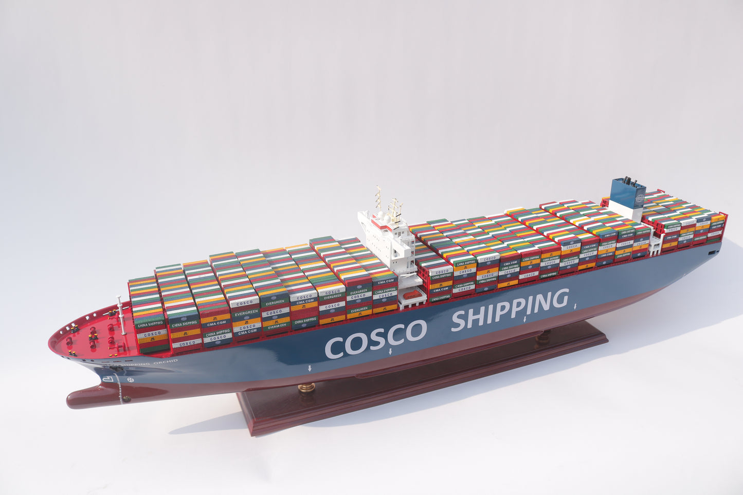 COSCO SHIPPING Container Ship Model – Handcrafted Wooden Replica