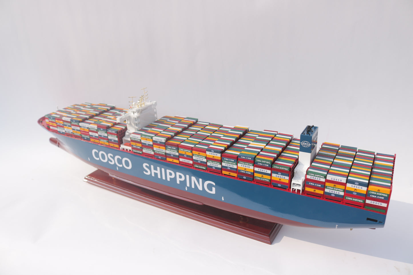 COSCO SHIPPING Container Ship Model – Handcrafted Wooden Replica