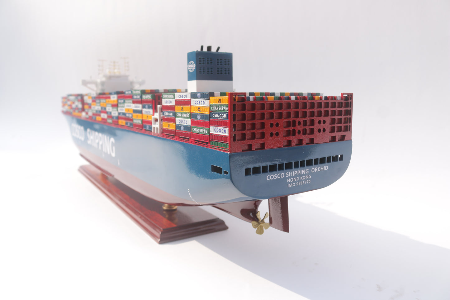 COSCO SHIPPING Container Ship Model – Handcrafted Wooden Replica