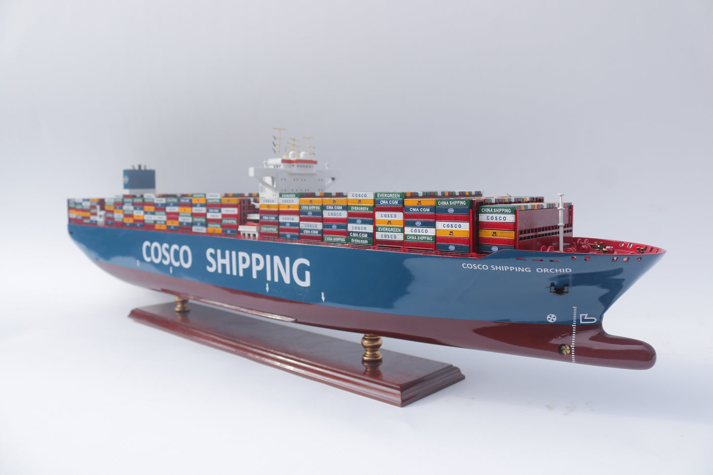 COSCO SHIPPING Container Ship Model – Handcrafted Wooden Replica