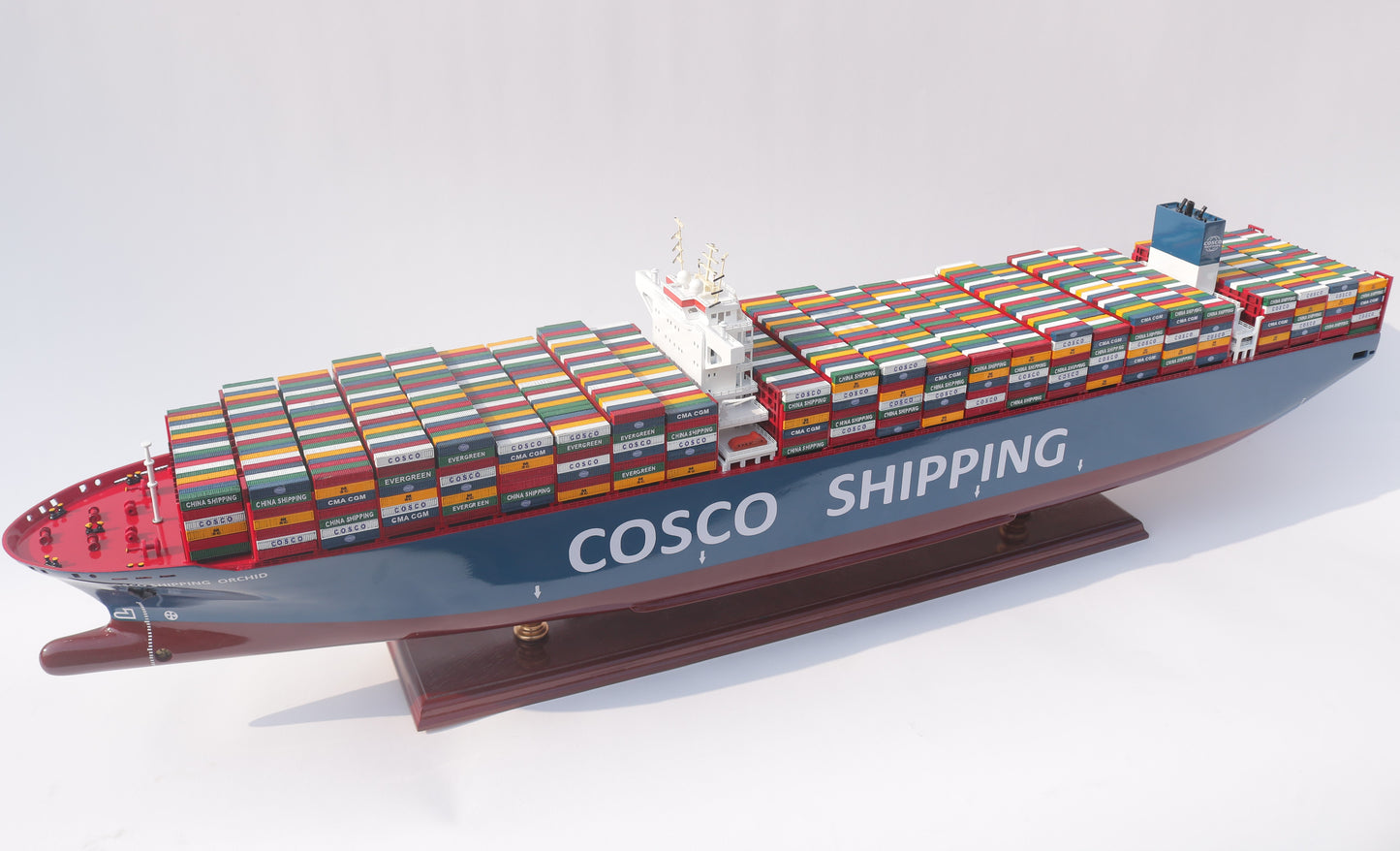 COSCO SHIPPING Container Ship Model – Handcrafted Wooden Replica