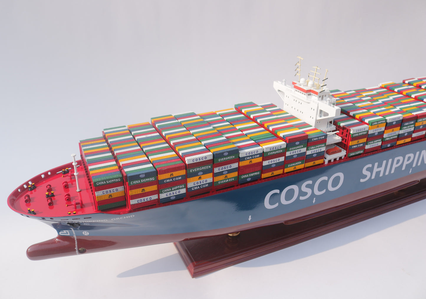 COSCO SHIPPING Container Ship Model – Handcrafted Wooden Replica