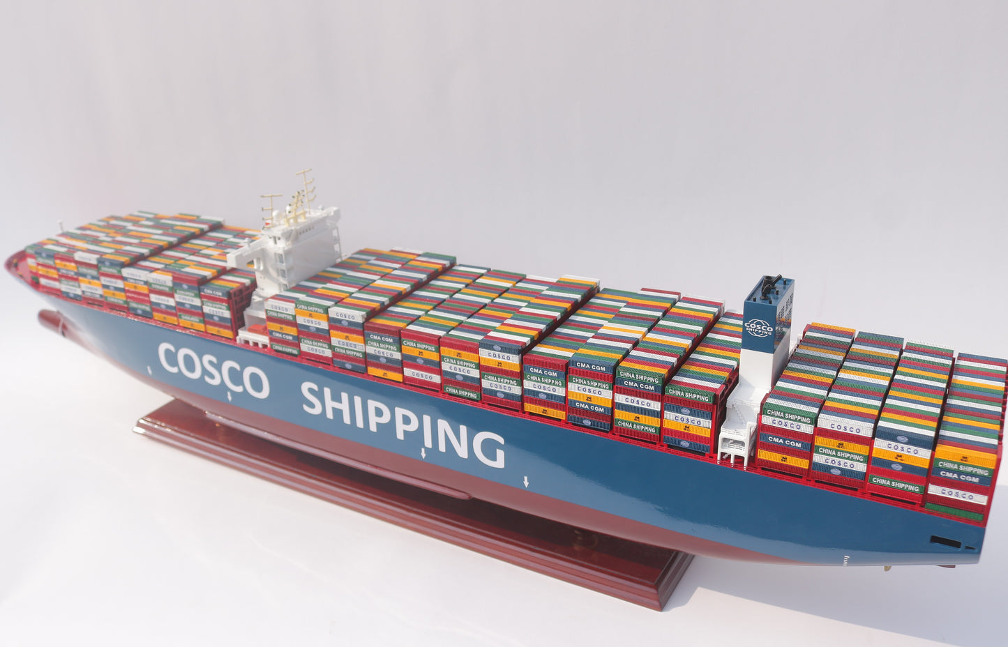 COSCO SHIPPING Container Ship Model – Handcrafted Wooden Replica