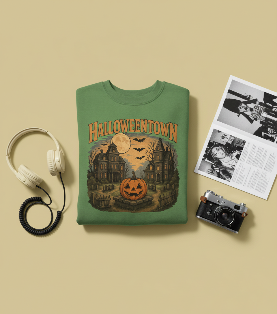 Cute Halloweentown Shirt – Pumpkin Moon & Haunted House Design | Fall Halloween Tee