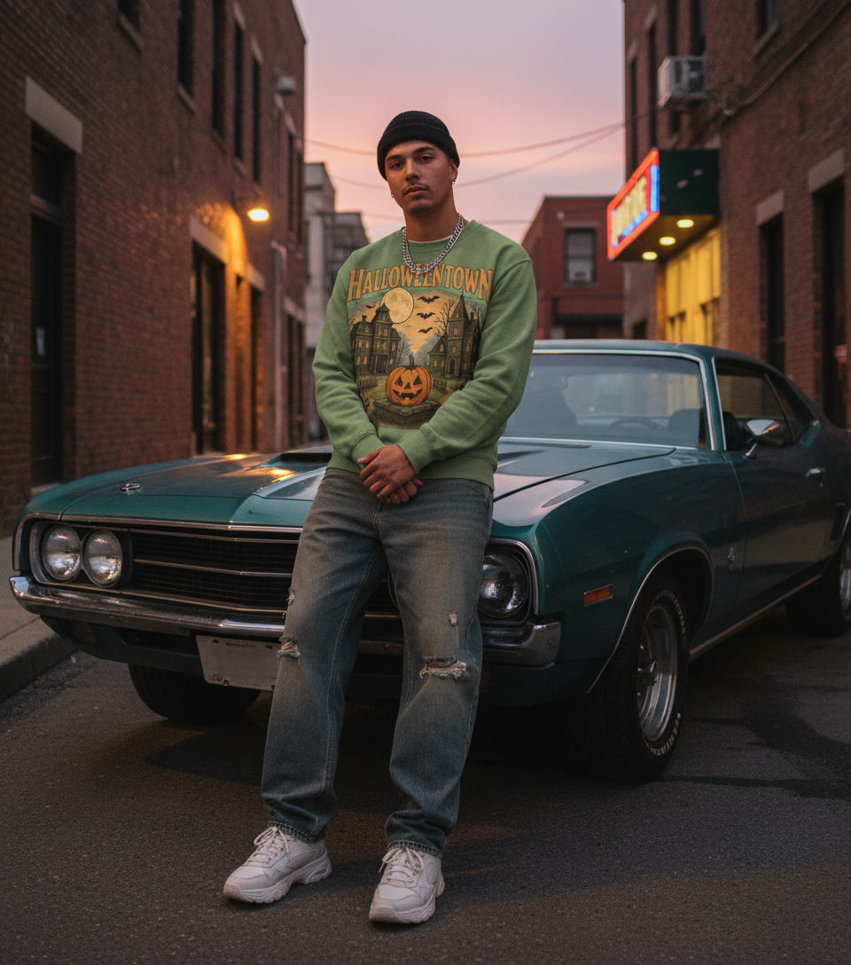 Cute Halloweentown Shirt – Pumpkin Moon & Haunted House Design | Fall Halloween Tee