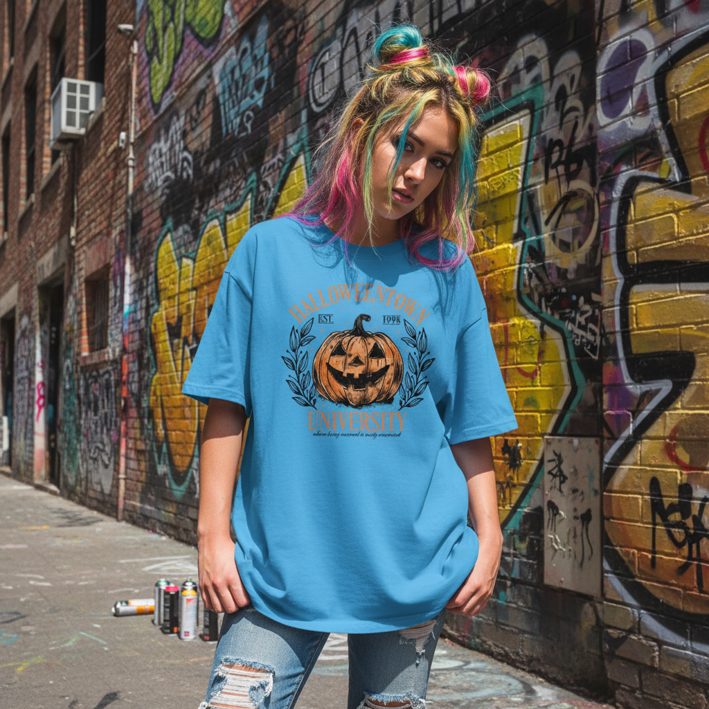 Halloweentown University Shirt – Vintage Pumpkin Jack-O’-Lantern Tee, Retro Halloween 1998 T-Shirt, Cute Fall Spooky Season Top