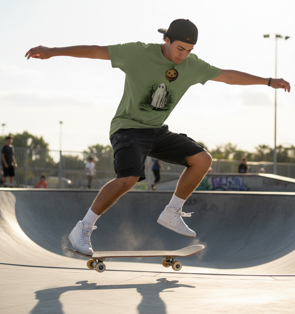 Retro Halloween Ghost Shirt – Pumpkin Moon Vintage Tee, Spooky Cute Fall Top