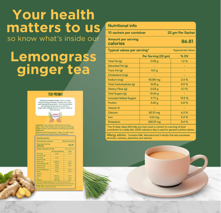 Instant Ginger Tea – Lemongrass Flavor