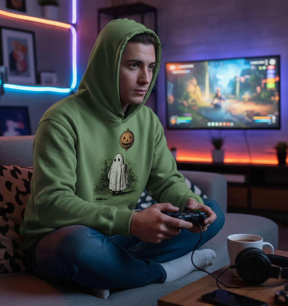 Retro Halloween Ghost Shirt – Pumpkin Moon Vintage Tee, Spooky Cute Fall Top