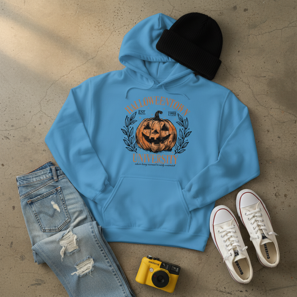 Halloweentown University Shirt – Vintage Pumpkin Jack-O’-Lantern Tee, Retro Halloween 1998 T-Shirt, Cute Fall Spooky Season Top