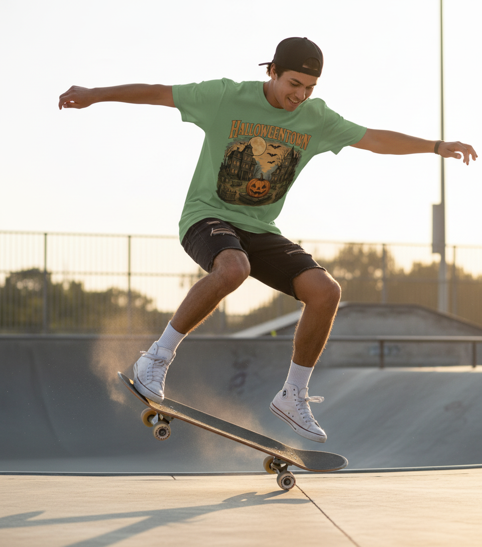 Cute Halloweentown Shirt – Pumpkin Moon & Haunted House Design | Fall Halloween Tee