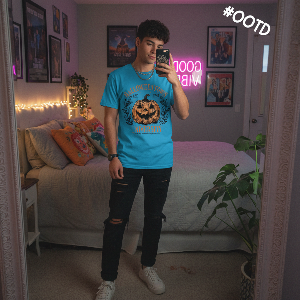 Halloweentown University Shirt – Vintage Pumpkin Jack-O’-Lantern Tee, Retro Halloween 1998 T-Shirt, Cute Fall Spooky Season Top